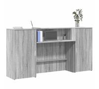 Berkfield Reception Desk Grey Sonoma 200X50X103.5 Cm Engineered Wood