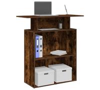 Berkfield Reception Desk Smoked Oak 100X40X104 Cm Engineered Wood