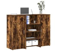 Berkfield Reception Desk Smoked Oak 135X50X103.5 Cm Engineered Wood