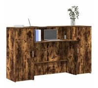 Berkfield Reception Desk Smoked Oak 180X50X103.5 Cm Engineered Wood