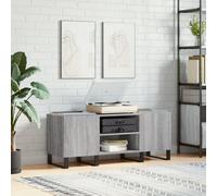 Berkfield Record Cabinet Grey Sonoma 121X38X48 Cm Engineered Wood