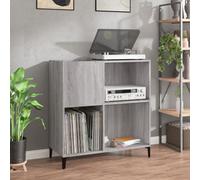 Berkfield Record Cabinet Grey Sonoma 84.5X38X89 Cm Engineered Wood