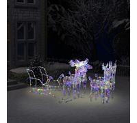 Berkfield Reindeers & Sleigh Christmas Decoration 280X28X55 Cm Acrylic