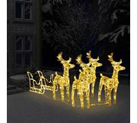 Berkfield Reindeers & Sleigh Christmas Decoration 280X28X55 Cm Acrylic