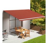 Berkfield Replacement Fabric For Awning Orange And Brown 6X3.5 M