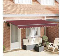 Berkfield Retractable Awning Manual Burgundy Red And Anthracite