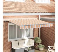 Berkfield Retractable Awning Manual Orange / Grey / Blue Anthracite
