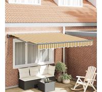 Berkfield Retractable Awning Manual Yellow And Grey 300X250 Cm Fabric