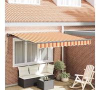 Berkfield Retractable Awning Manual Yellow And Orange 350X250 Cm Fabric