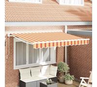 Berkfield Retractable Awning Manual Yellow / Orange / White 350X200 Cm