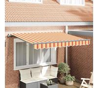 Berkfield Retractable Awning Manual Yellow / Orange / White Anthracite
