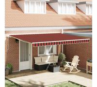 Berkfield Retractable Awning Orange And Brown 450 X 300 Cm Fabric, Metal