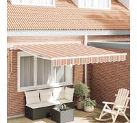 Berkfield Retractable Awning Orange, Grey, Blue And White 350 X 250 Cm