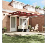 Berkfield Retractable Awning With Manual 400 X 300 Cm Orange And Brown