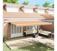 Berkfield Retractable Awning With Manual 600 X 350 Cm Yellow And Orange