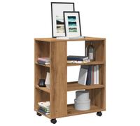 Berkfield Rolling Cabinet Artisan Oak 60X35X75 Cm Engineered Wood