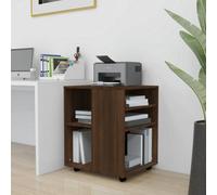 Berkfield Rolling Cabinet Brown Oak 60X53X72 Cm Engineered Wood