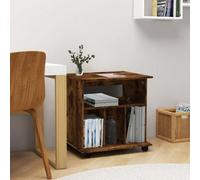 Berkfield Rolling Cabinet Smoked Oak 60X45X60 Cm Engineered Wood