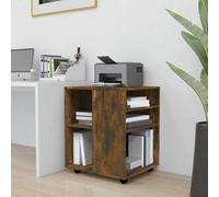 Berkfield Rolling Cabinet Smoked Oak 60X53X72 Cm Engineered Wood