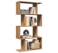 Berkfield Room Divider Bookcase 4-Tier Artisan Oak 70X24X129 Cm Engineered Wood