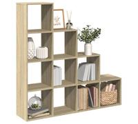 Berkfield Room Divider Bookcase 4-Tier Sonoma Oak 131.5X29X131.5 Cm Engineered Wood