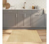 Berkfield Rug Square Light Nature 100X100 Cm Bamboo