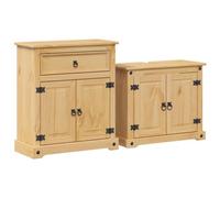 Berkfield Rustic 2 Piece Bathroom Furniture Set Corona Solid Wood Pine