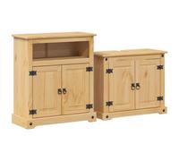 Berkfield Rustic 2 Piece Bathroom Furniture Set Corona Solid Wood Pine
