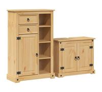 Berkfield Rustic 2 Piece Bathroom Furniture Set Corona Solid Wood Pine