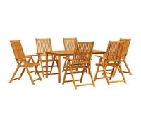 Berkfield Rustic 3 Piece Garden Dining Set Solid Acacia Wood Foldable