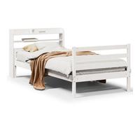 Berkfield Rustic Bed Frame With Headboard Without Mattress White 100X200 Cm