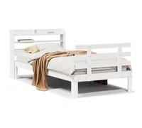Berkfield Rustic Bed Frame With Headboard Without Mattress White 100X200 Cm