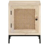Berkfield Rustic Bedside Cabinet 40X30X50 Cm Solid Mango Wood And Natural Cane