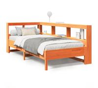 Berkfield Rustic Bookcase Bed Without Mattress Wax Brown 90X200 Cm Solid Wood Pine