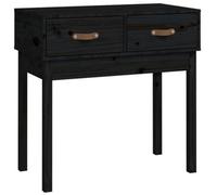 Berkfield Rustic Console Table Black 76.5X40X75 Cm Solid Wood Pine