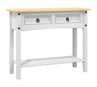 Berkfield Rustic Console Table Mexican Pine Corona Range White 90X34.5X73 Cm