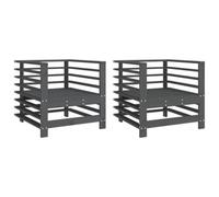 Berkfield Rustic Garden Chairs 2 Pcs Grey Solid Wood Pine