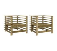 Berkfield Rustic Garden Chairs 2 Pcs Impregnated Wood Pine
