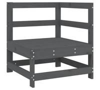 Berkfield Rustic Garden Corner Sofa Grey Solid Wood Pine