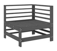 Berkfield Rustic Garden Corner Sofa Grey Solid Wood Pine