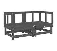 Berkfield Rustic Garden Corner Sofas 2 Pcs Grey Solid Wood Pine