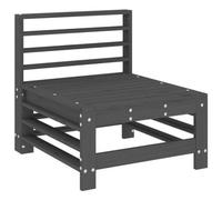Berkfield Rustic Garden Middle Sofa Grey Solid Wood Pine
