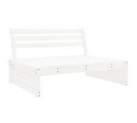 Berkfield Rustic Garden Middle Sofa White 120X80 Cm Solid Wood Pine