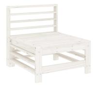 Berkfield Rustic Garden Middle Sofa White Solid Wood Pine