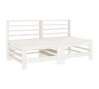 Berkfield Rustic Garden Middle Sofas 2 Pcs White Solid Wood Pine