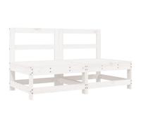 Berkfield Rustic Garden Middle Sofas 2 Pcs White Solid Wood Pine