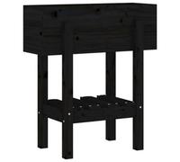 Berkfield Rustic Garden Planter Black 62X30X69 Cm Solid Wood Pine