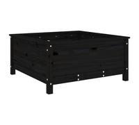 Berkfield Rustic Garden Planter Black 82.5X82.5X39 Cm Solid Wood Pine