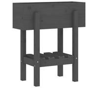 Berkfield Rustic Garden Planter Grey 62X30X69 Cm Solid Wood Pine