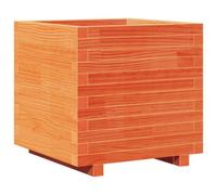 Berkfield Rustic Garden Planter Wax Brown 50X50X49.5 Cm Solid Wood Pine